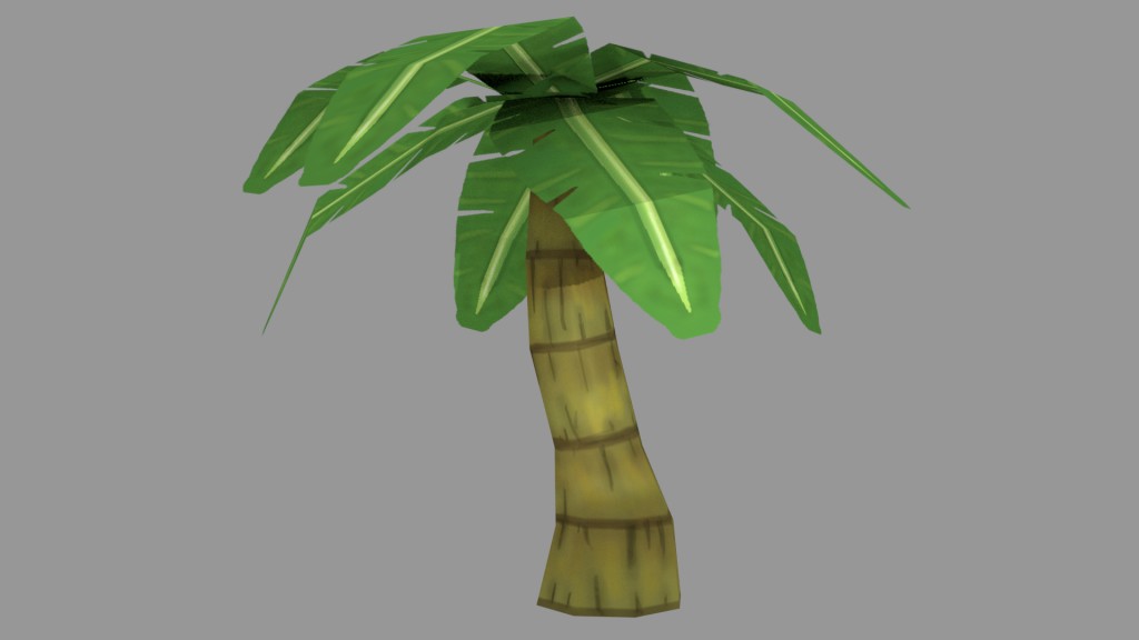 Coconut Tree low poly preview image 1